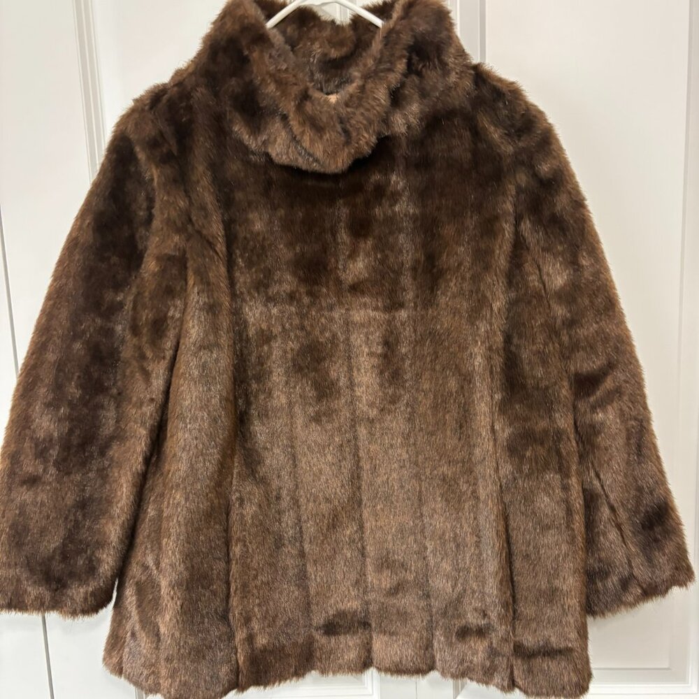 Banana Republic Faux Fur Popover Jacket Coat